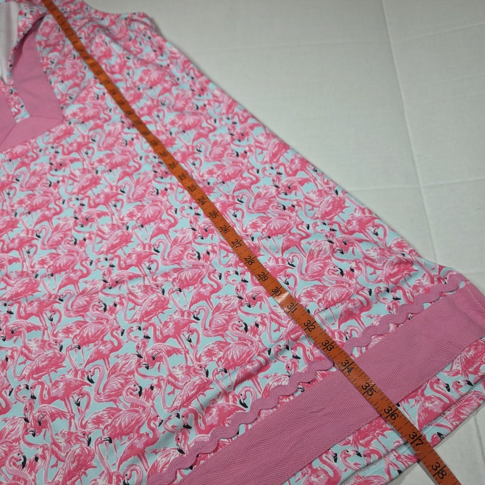 Simply Southern XXL Pink Blue Flamingo Animal Print VNeck Sleeveless Tunic Dress - Picture 9 of 10